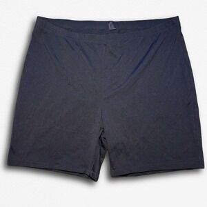 Womens Black Athletic Biker Shorts Compression Workout Yoga Spandex XL